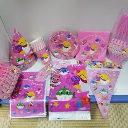Pink Baby Shark Party Set